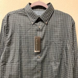 NWT Navy Checked Dress Shirt